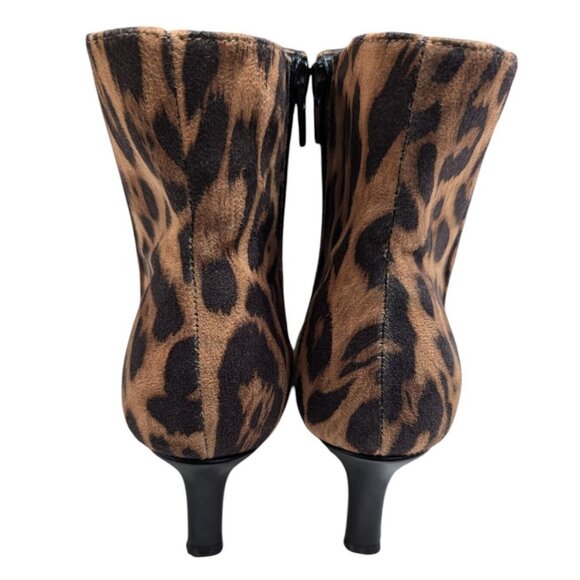 Rampage Womens Cheetah Ankle‎ Booties 7M Teeny Pointed Toe Kitten Heel Mob Wife - Picture 9 of 14